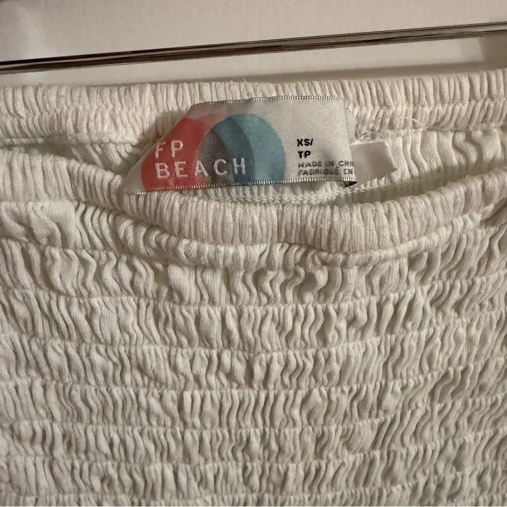 Free People Beach tube top ruffle smocked women XS